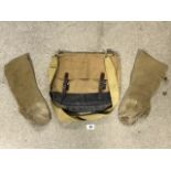 WWI CANVAS SATCHELL (NEWEY) WITH GLOVES