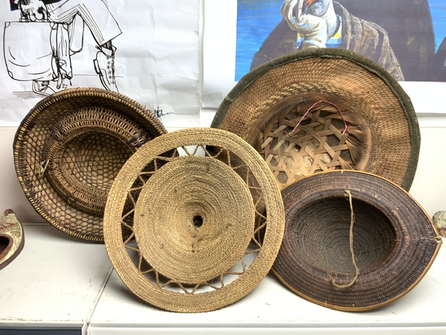 FOUR VINTAGE ASIAN CONICAL HATS - Image 2 of 2