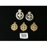 A QUANTITY OF MILITARY BERMUDIAN METAL CAP BADGES