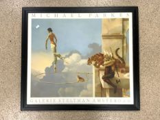 MICHAEL PARKES POSTER DATED 1987 (DREAM FOR ROSA ) FRAMED AND GLAZED; 88 X 78CM