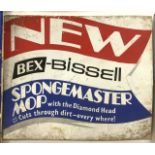 RETRO ADVERTISING SIGN 'NEW BEX - BISSELL SPONGEMASTER MOP'; 43 X 36CM