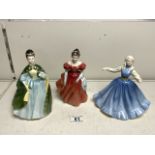 THREE ROYAL DOULTON FIGURINES JENNIFER (HN 2392,) PREMIERE (HN 2343) AND WINSOME (HN 2220)