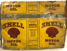 VINTAGE 'SHELL MOTOR OIL' ADVERTISING SIGN; 50 X 38CM