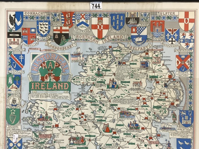 VINTAGE HISTORICAL MAP OF IRELAND FRAMED AND GLAZED BY JOHN BARTHOLOMEW AND SON 106 X 73CM - Image 5 of 5
