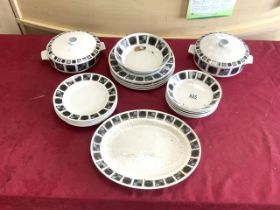 BARBARA BROWN DESIGN FOR MIDWINTER (FOCUS) PART DINNER SERVICE 22 PIECES