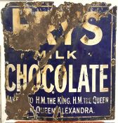 VINTAGE ENAMEL ADVERTISING FRY'S MILK CHOCOLATE MAKERS TO H.M. THE KING; 61 X 57CM
