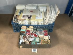 LARGE QUANTITY OF FIRST DAY COVERS, CIGARETTE CARDS AND MORE