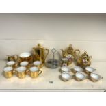 QUANTITY OF BONDWARE CHINA HEAVY GILDED WITH TRANSFER PRINT 30-PIECES
