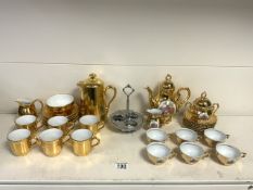 QUANTITY OF BONDWARE CHINA HEAVY GILDED WITH TRANSFER PRINT 30-PIECES