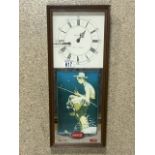 VINTAGE 1986 COCA COLA MIRROR WITH A BUILT IN CLOCK; 54 X 23CM