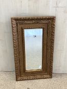 ORNATE GILDED BEVELLED WALL MIRROR 74 X 43 CM