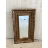 ORNATE GILDED BEVELLED WALL MIRROR 74 X 43 CM