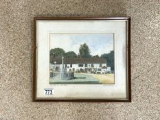 ROBERT WILLIAMS WATERCOLOUR PENCIL DRAWING (THE TIGER INN EAST DEAN) FRAMED AND GLAZED 36 X 32CM