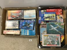 LARGE QUANTITY OF VINTAGE MODEL MILITARY AIRCRAFT KITS; AIRFIX, REVELL, MATCHBOX AND MORE