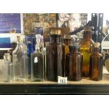 QUANTITY OF MIXED SIZES AND COLOURS MEDICINE BOTTLES