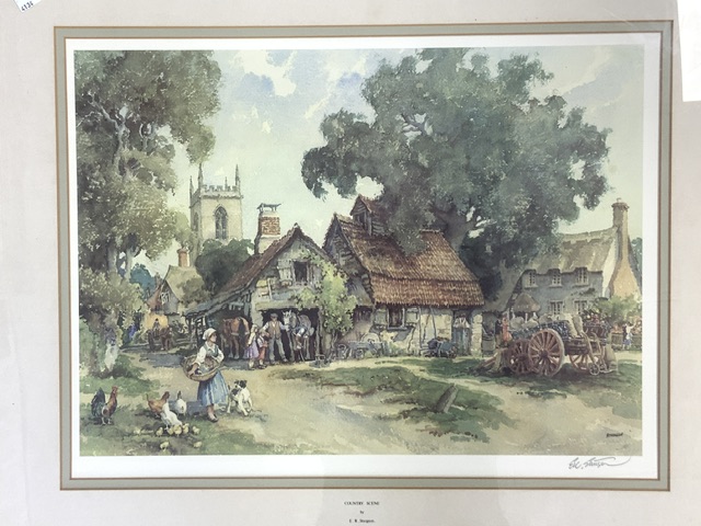 E.R. STURGEON SIGNED PRINT (COUNTRY SCENE) FRAMED AND GLAZED; 91 X 77CM - Image 2 of 5