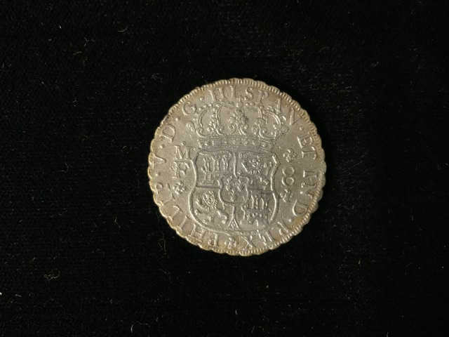 AN 18TH CENTURY SHIPWRECK RECOVERED COIN, TOGETHER WITH A CERTIFICATE OF ORIGIN STATING ITS RECOVERY - Image 2 of 3