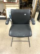 BOSS DESIGN DELPHI OFFICE CHAIR MID-CENTURY LEATHER AND CHROME