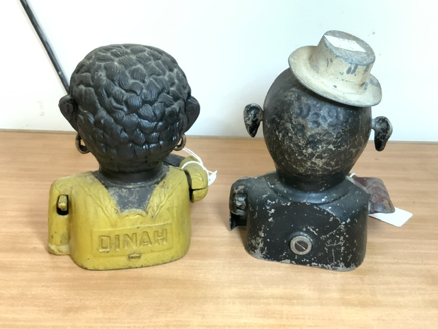 TWO VINTAGE MONEY BOXES IN CAST IRON ONE BY STARKIES - Image 2 of 2
