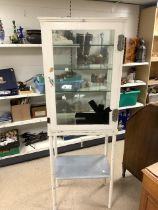 VINTAGE METAL AND GLASS MEDICAL CABINET A/F; 184 X 62CM