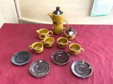 ROYAL WORCESTER FOR PALISSY MID-CENTURY (TAURUS) COFFEE SET 11-PIECES