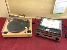 TWO RECORD DECKS, JAM AND DERENS WITH RADIO