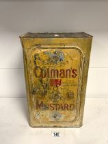 EDWARDIAN SHOPS COLMANS ADVERTISING MUSTARD METAL CUPBOARD; 41 X 25CM