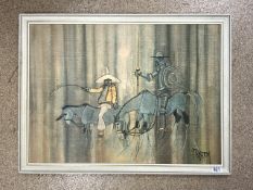 1960S ICONIC PRINT BY COLIN PAYNTON TITLED DON QUIXOTE 82 X 61CM