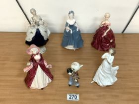 MIXED PORCELAIN FIGURES ROYAL DOULTON, GOEBEL, ROYAL DUX AND MORE