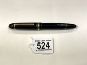 A VINTAGE MONT BLANC MEISTERSTUCK FOUNTAIN PEN; NIB STAMPED ' 18K' AND '750'