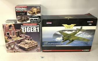 LARGE BOXED CORGI JUNKERS FLOAT PLANE SCALE 1;72, BOXED KING AND COUNTRY TIGER TANK AND PANZER TANK