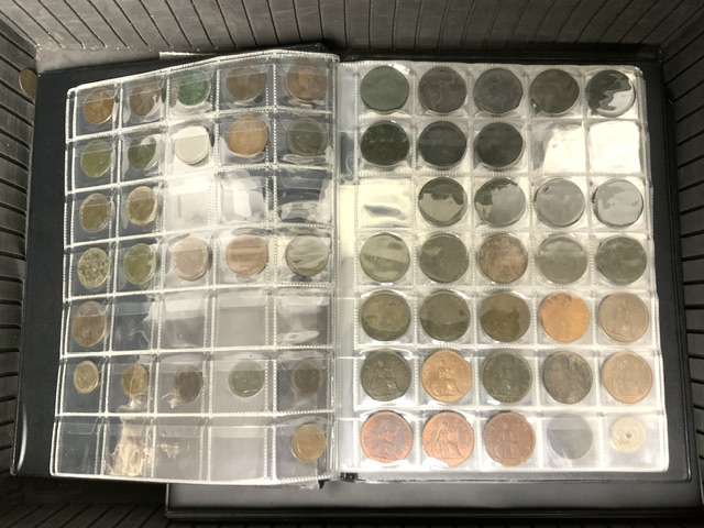 A METAL CASE CONTAINING VARIOUS COINS; IN FOLDERS AND LOOSE - Image 3 of 8