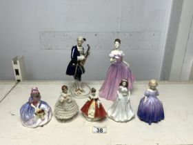A SELECTION OF CERAMIC FIGURES INCLUDING; ROYAL DOULTON MODELS: 'SOUTHERN BELLE', 'MONICA', '