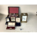 COSTUME JEWELLERY, CUFFLINKS, BOXES, BAYARD CARRIAGE CLOCK