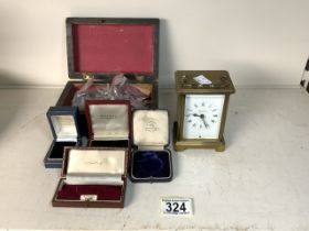 COSTUME JEWELLERY, CUFFLINKS, BOXES, BAYARD CARRIAGE CLOCK