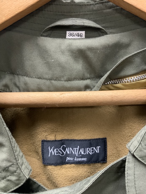 A YVES SAINT LAURENT FULL-LENGTH MAC; DARK GREEN; SIZE 36/46 - Image 2 of 3