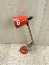 VINTAGE ORANGE AND WOODEN ANGLEPOISE LAMP