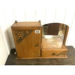 1930s WALL UNIT CUPBOARD WITH MIRROR AND DRAWER 53 X 35CM