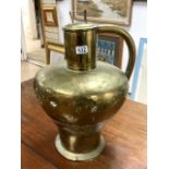 LARGE BRASS MIDDLE EASTERN WATER JUG; 57CM