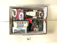 MIXED BOXED AND PLAYWORN TOY VEHICLES, DINKY, BURAGO, TRIUMPH AND MORE