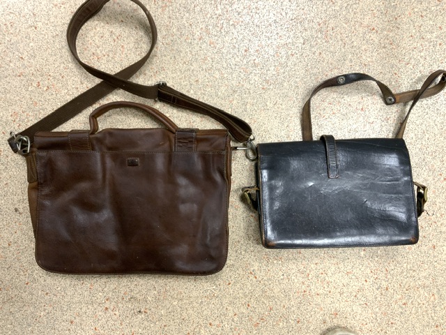 TWO LEATHER SATCHELS; ONE LABELLED WHITE STUFF - Image 2 of 3