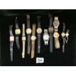 A QUANTITY OF VINTAGE WRISTWATCHES INCLUDING; ROTARY; SEIKO; OMEGA AND OTHERS; VARIOUS DESIGNS
