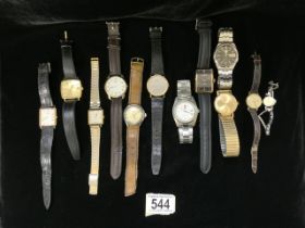 A QUANTITY OF VINTAGE WRISTWATCHES INCLUDING; ROTARY; SEIKO; OMEGA AND OTHERS; VARIOUS DESIGNS