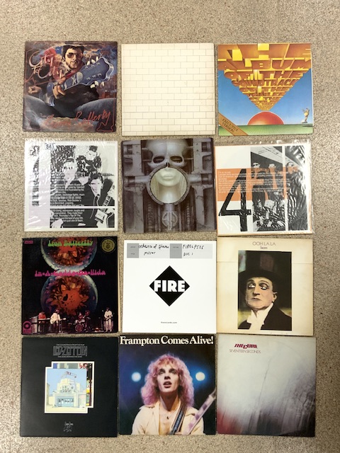 ALBUMS, LPS, VINYL, LED ZEPPLIN, PETER FRAMPTON, THE CURE, FACES, THE JAM AND MORE