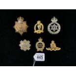 SIX MILITARY METAL CAP BADGES INCLUDING; INDIAN ARMY, 30TH PUNJABIS AND OTHERS