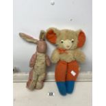 VINTAGE DEANS TEDDY WITH A VINTAGE CHAD VALLEY RABBIT