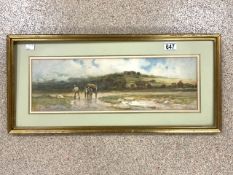 SOPHIA SINCLAIR R.S.A. '19TH CENTURY' ENGLISH , WATERCOLOUR DRAWING - EXTENSIVE LANDSCAPE WITH
