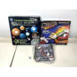 NUTS AND BOLTS ENGINEERING SET, GLOW IN THE DARK SOLAR SYSTEM AND LEGO TECHNIC MOTOR BIKE