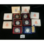 SIX SILVER PROOF CANADA COINS DOLLARS; ALL DATED 1970s