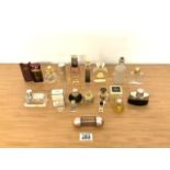 QUANTITY OF EMPTY PERFUME BOTTLES INCLUDES VINTAGE, CHANEL, GUERLAIN, CARTIER, YTS AND MORE
